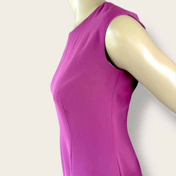 Petite Sophisticate Vintage Sleeveless Casual Chiffon Sheath Dress Size 6 Purple - Picture 7 of 13